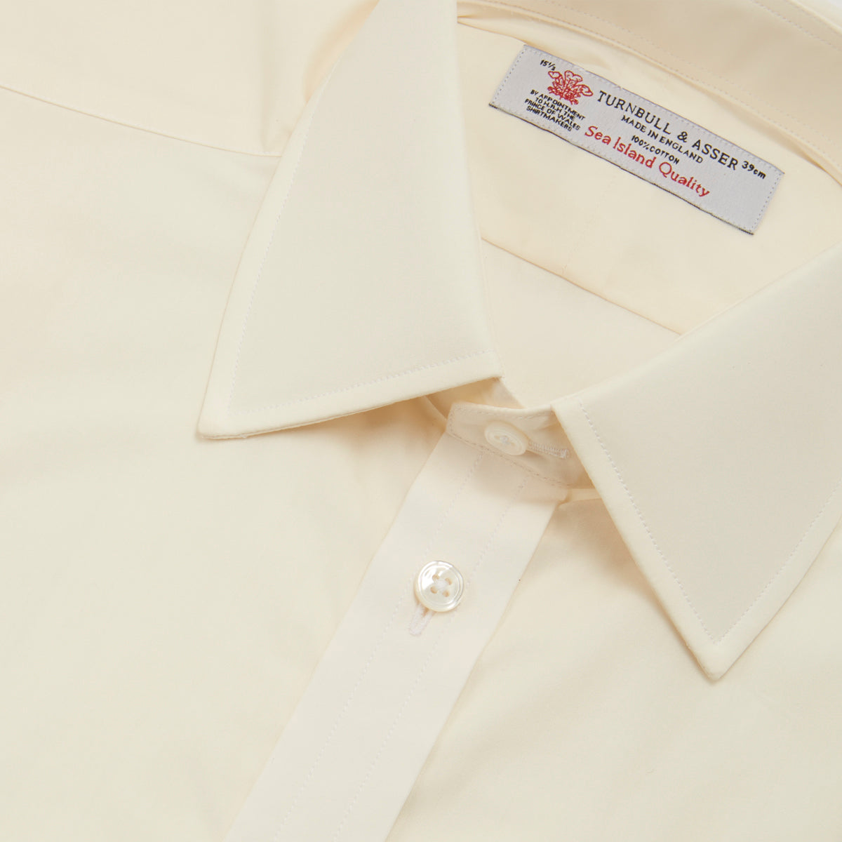 View 5 of product Cream Sea Island Quality Cotton Shirt with T&A Collar and Double Cuffs