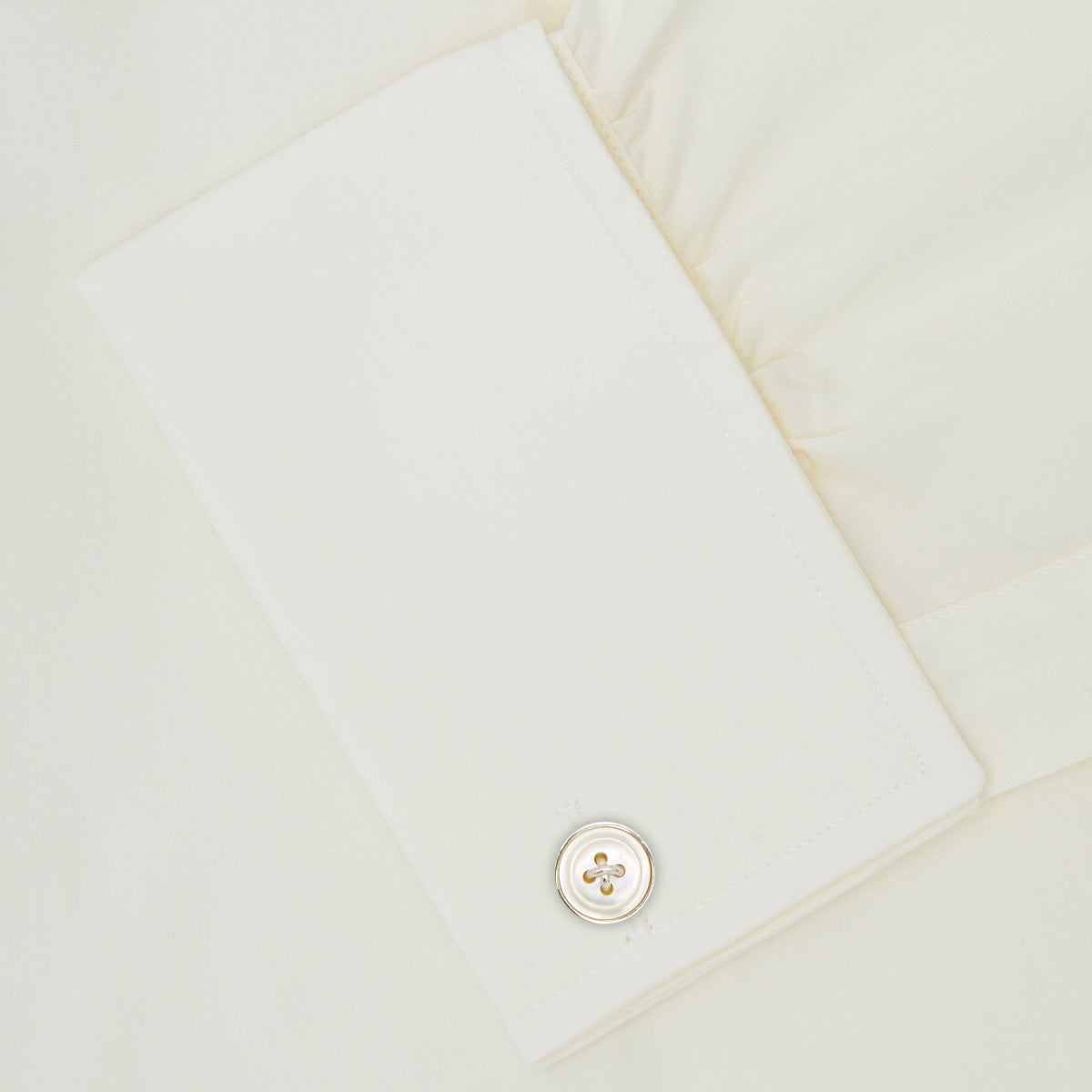 View 6 of product Cream Sea Island Quality Cotton Shirt with T&A Collar and Double Cuffs