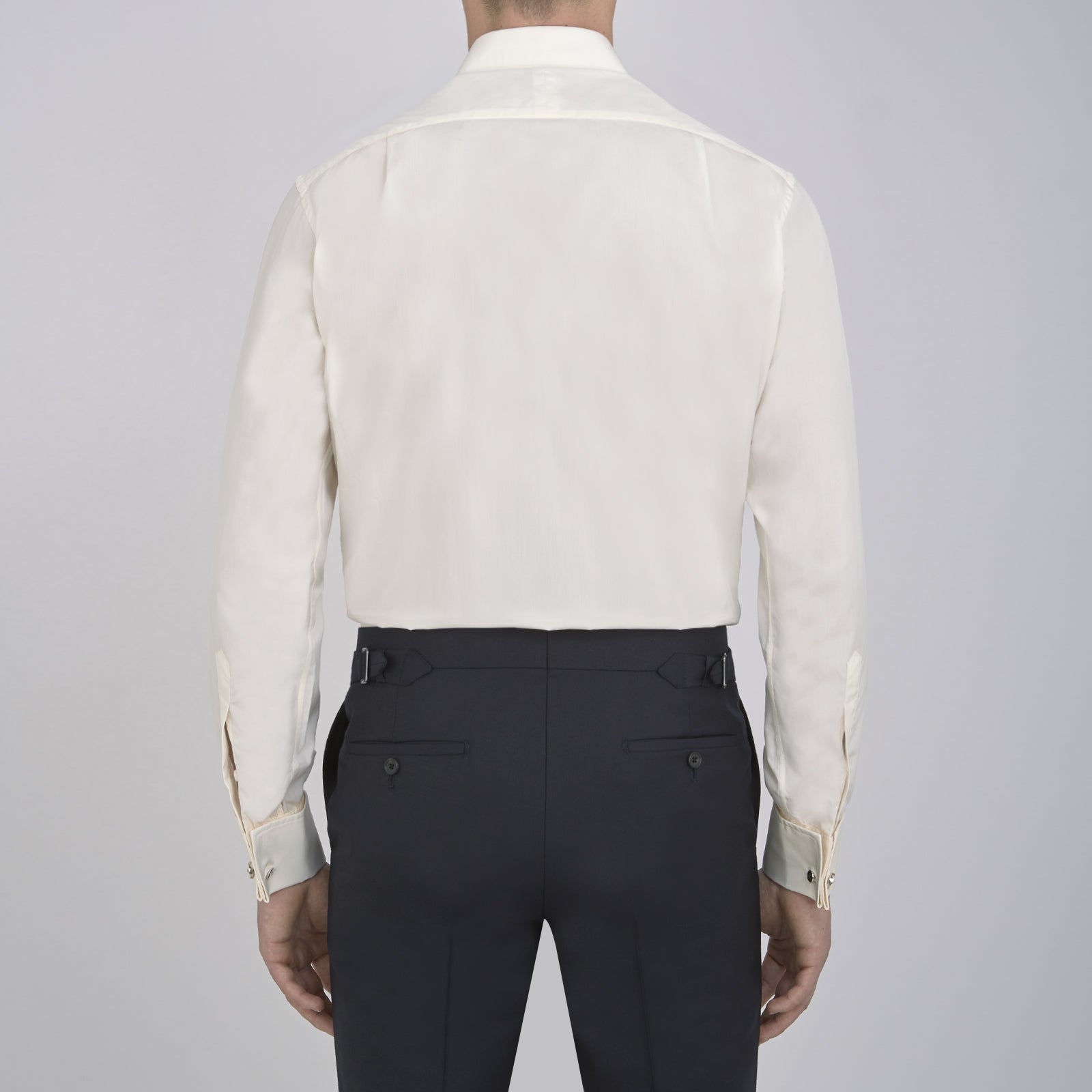 View 3 of product Cream Sea Island Quality Cotton Shirt with T&A Collar and Double Cuffs