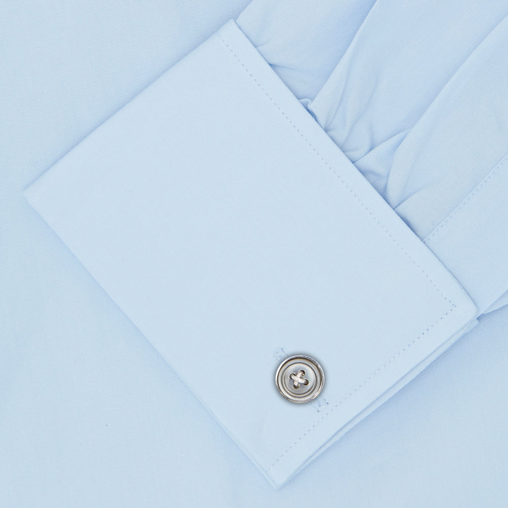 Light Blue Sea Island Quality Cotton Shirt with T&A Collar and Double Cuffs