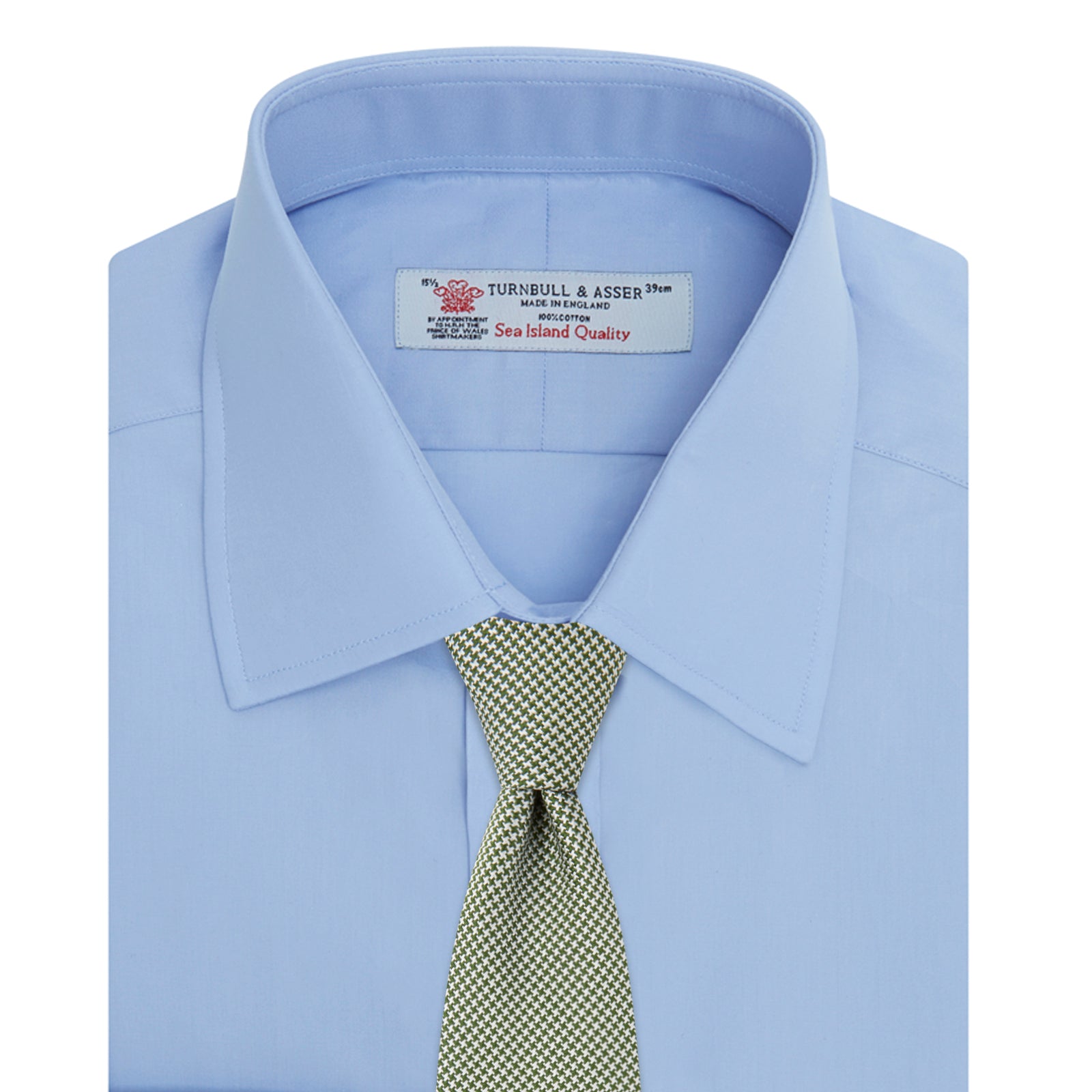 View 4 of product Blue Sea Island Quality Cotton Shirt with T&A Collar and Double Cuffs