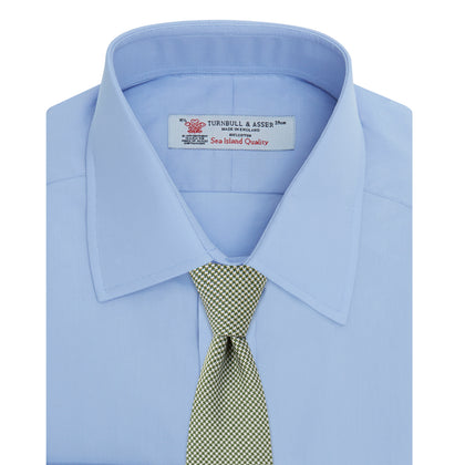 Blue Sea Island Quality Cotton Shirt with T&A Collar and Double Cuffs Image 3
