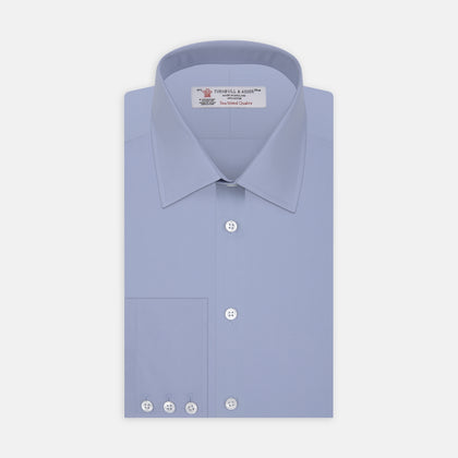 Blue Sea Island Quality Cotton Shirt with T&A Collar and 3-Button Cuffs
