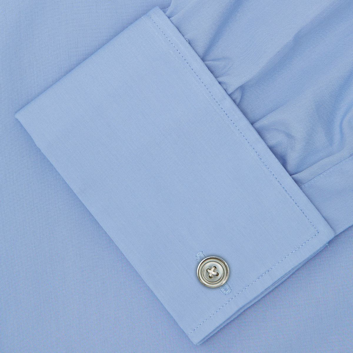 Blue Sea Island Quality Cotton Shirt with T&A Collar and Double Cuffs