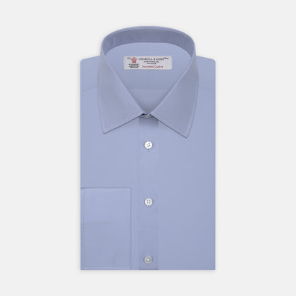 Blue Sea Island Quality Cotton Shirt with T&A Collar and Double Cuffs