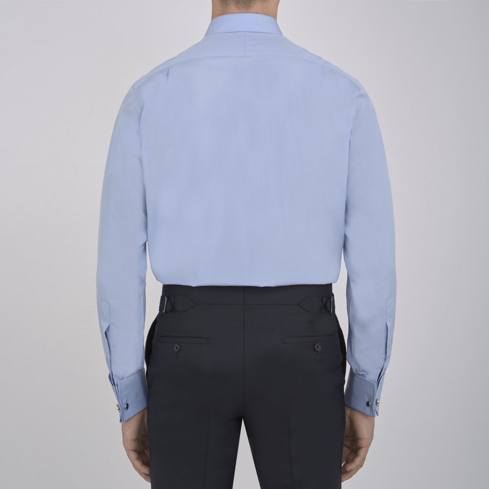 Blue Sea Island Quality Cotton Shirt with T&A Collar and Double Cuffs