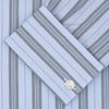 View 4 of product Grey, Turquoise and Sky Blue Mixed Stripe Shirt with T&A Collar and Double Cuffs