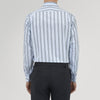 View 3 of product Grey, Turquoise and Sky Blue Mixed Stripe Shirt with T&A Collar and Double Cuffs