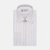View 2 of product White, Brown and Blue Double Stripe Cotton Fabric