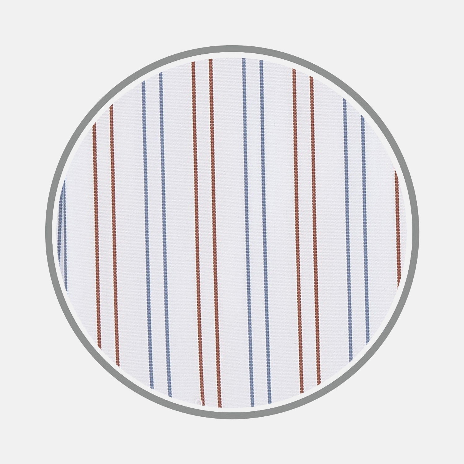 View 1 of product White, Brown and Blue Double Stripe Cotton Fabric