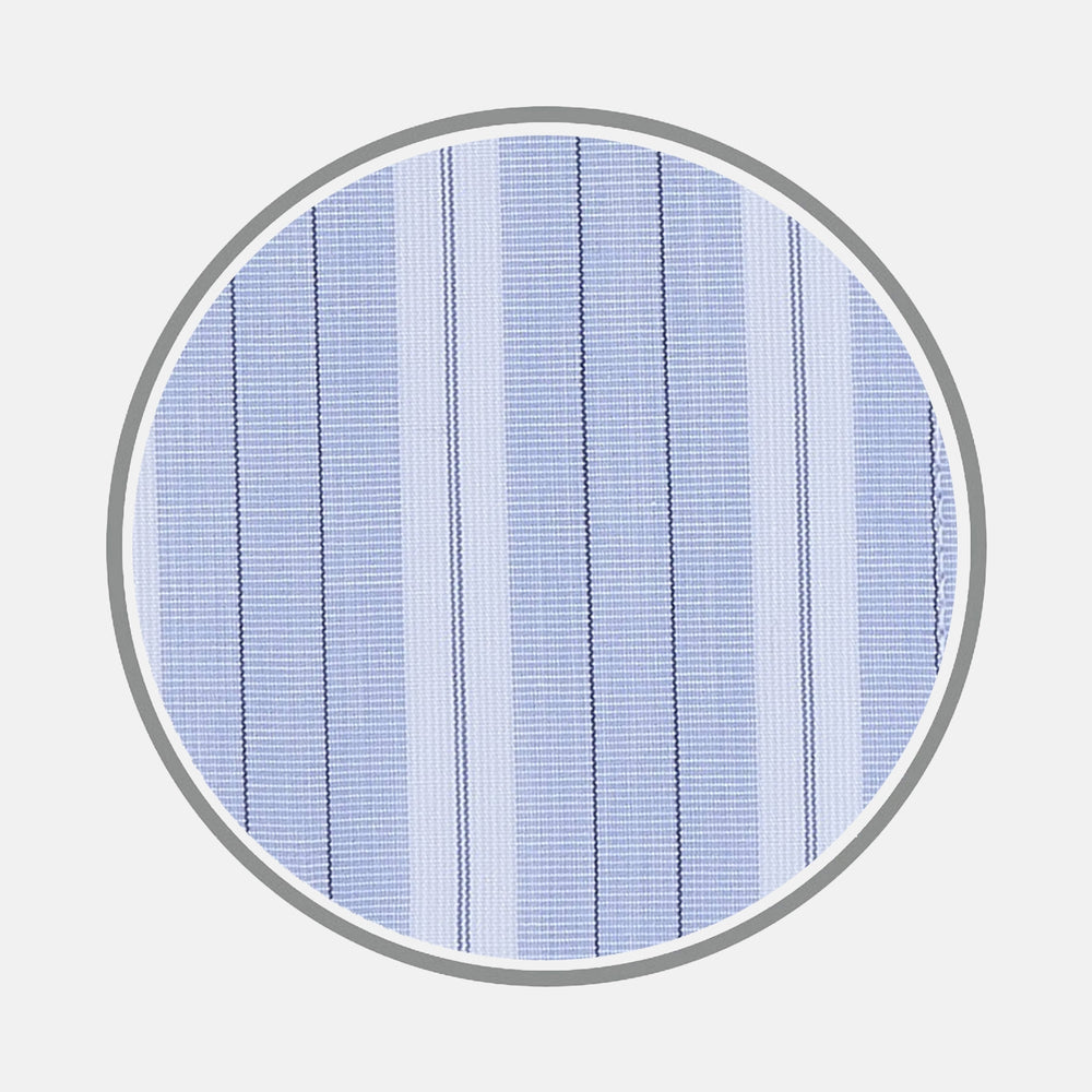 Blue and White Sky Stripe Cotton Fabric