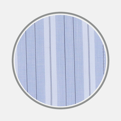 Blue and White Sky Stripe Cotton Fabric