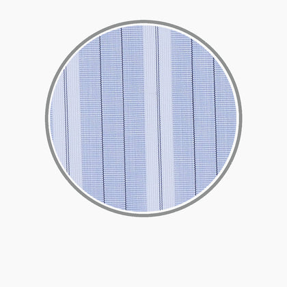 Blue and White Sky Stripe Cotton Fabric Image 2