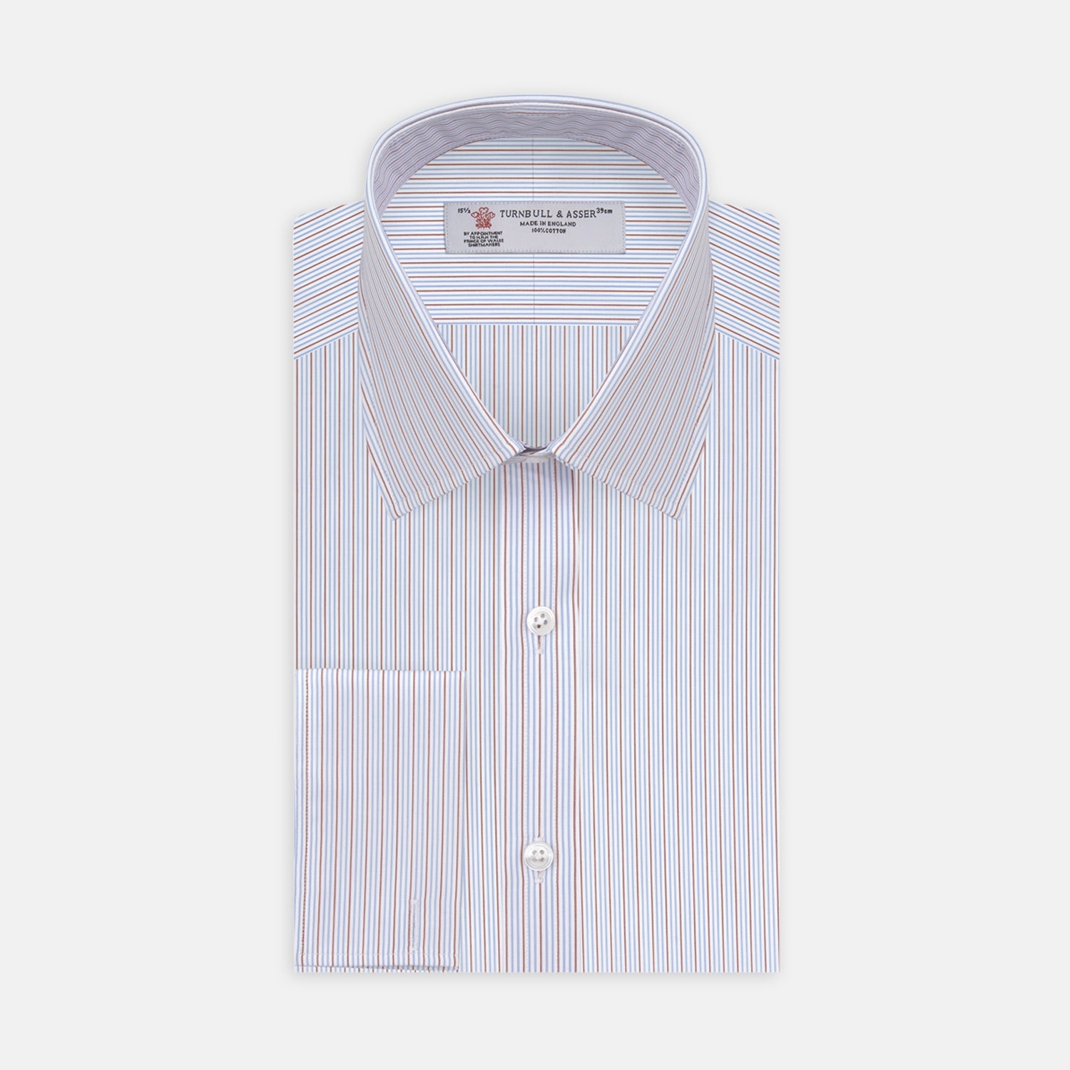 View 1 of product Red and Navy Supraluxe Stripe Shirt with T&A Collar and Double Cuffs