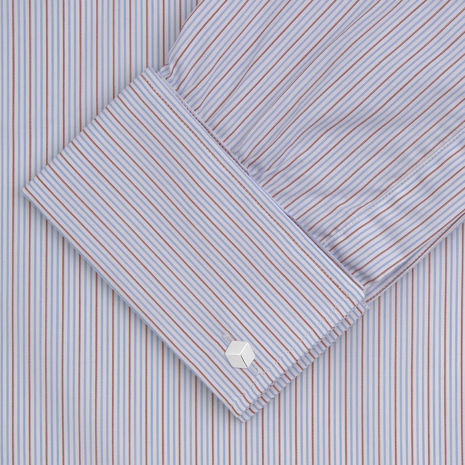 View 2 of product Red and Navy Supraluxe Stripe Shirt with T&A Collar and Double Cuffs
