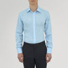 View 2 of product Turquoise Linen Shirt with T&A Collar and 3-Button Cuffs
