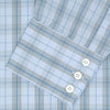 View 2 of product Grey, Turquoise and Sky Blue Mixed Check Shirt with T&A Collar and 3-Button Cuffs