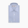 Blue and White Bold Check Shirt with T&A Collar and 3-Button Cuffs