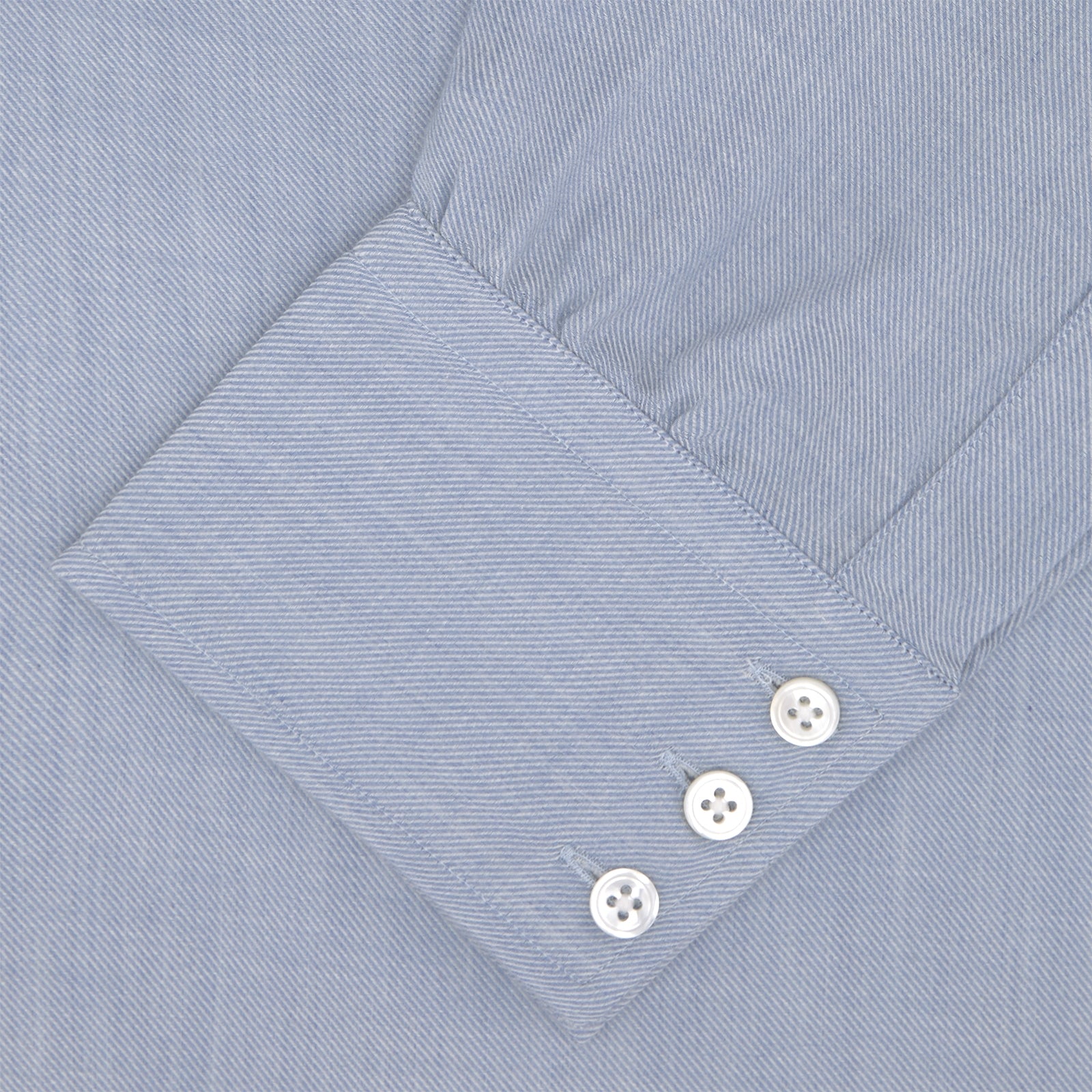 View 4 of product Blue Cashmere Blend Shirt with T&A Collar and 3-Button Cuffs