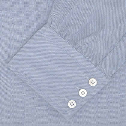 Blue Cashmere Blend Shirt with T&A Collar and 3-Button Cuffs Image 3