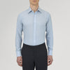 View 2 of product Blue Cashmere Blend Shirt with T&A Collar and 3-Button Cuffs