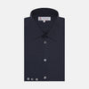 View 1 of product Navy Cashmere Blend Shirt with T&A Collar and 3-Button Cuffs
