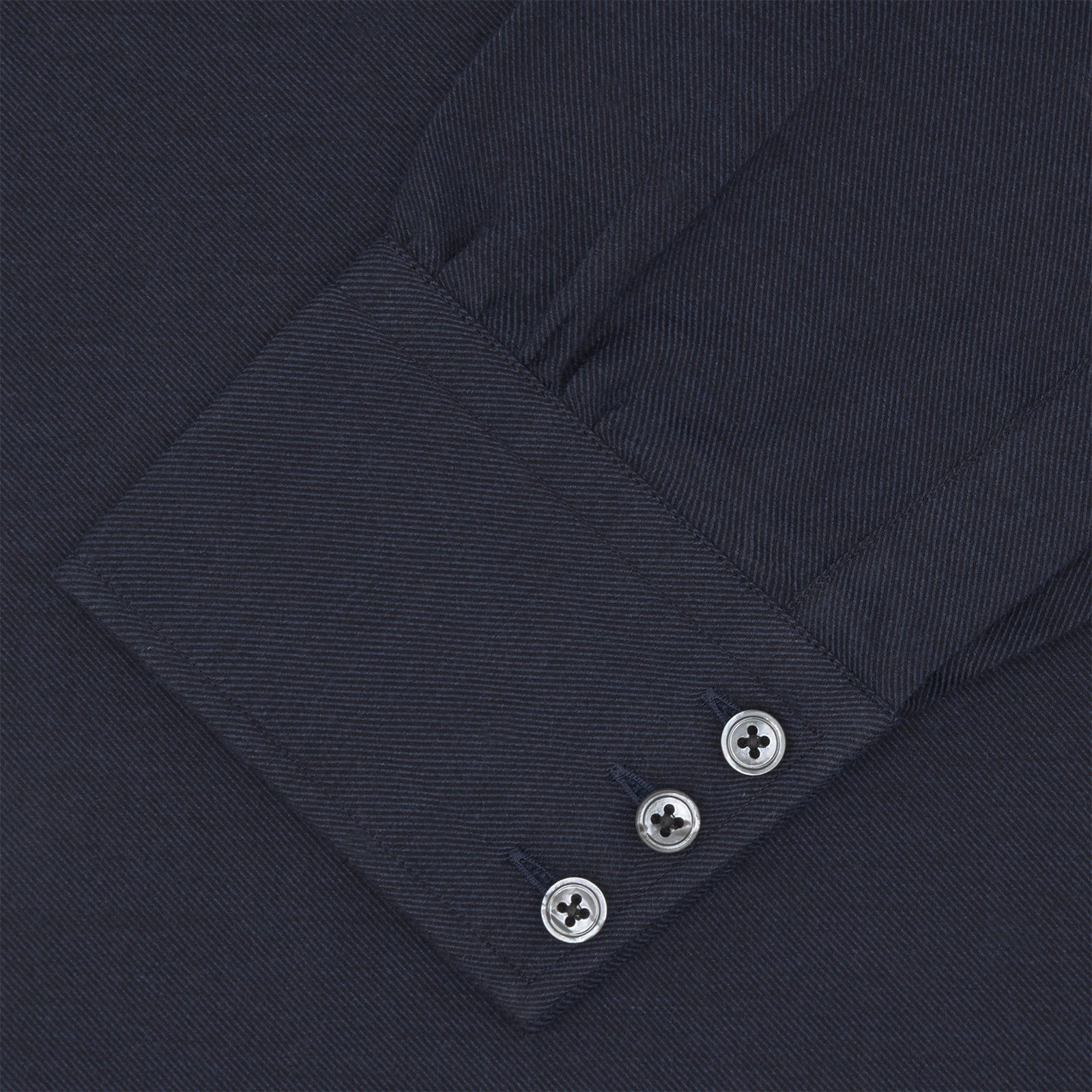 Navy Cashmere Blend Shirt with T&A Collar and 3-Button Cuffs