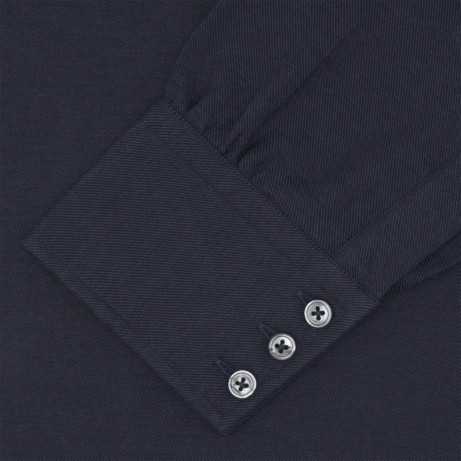 View 4 of product Navy Cashmere Blend Shirt with T&A Collar and 3-Button Cuffs