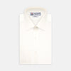 Cream Silk Shirt with T&A Collar and 3-Button Cuffs