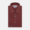 View 1 of product Burgundy Silk Shirt with T&A Collar and 3-Button Cuffs