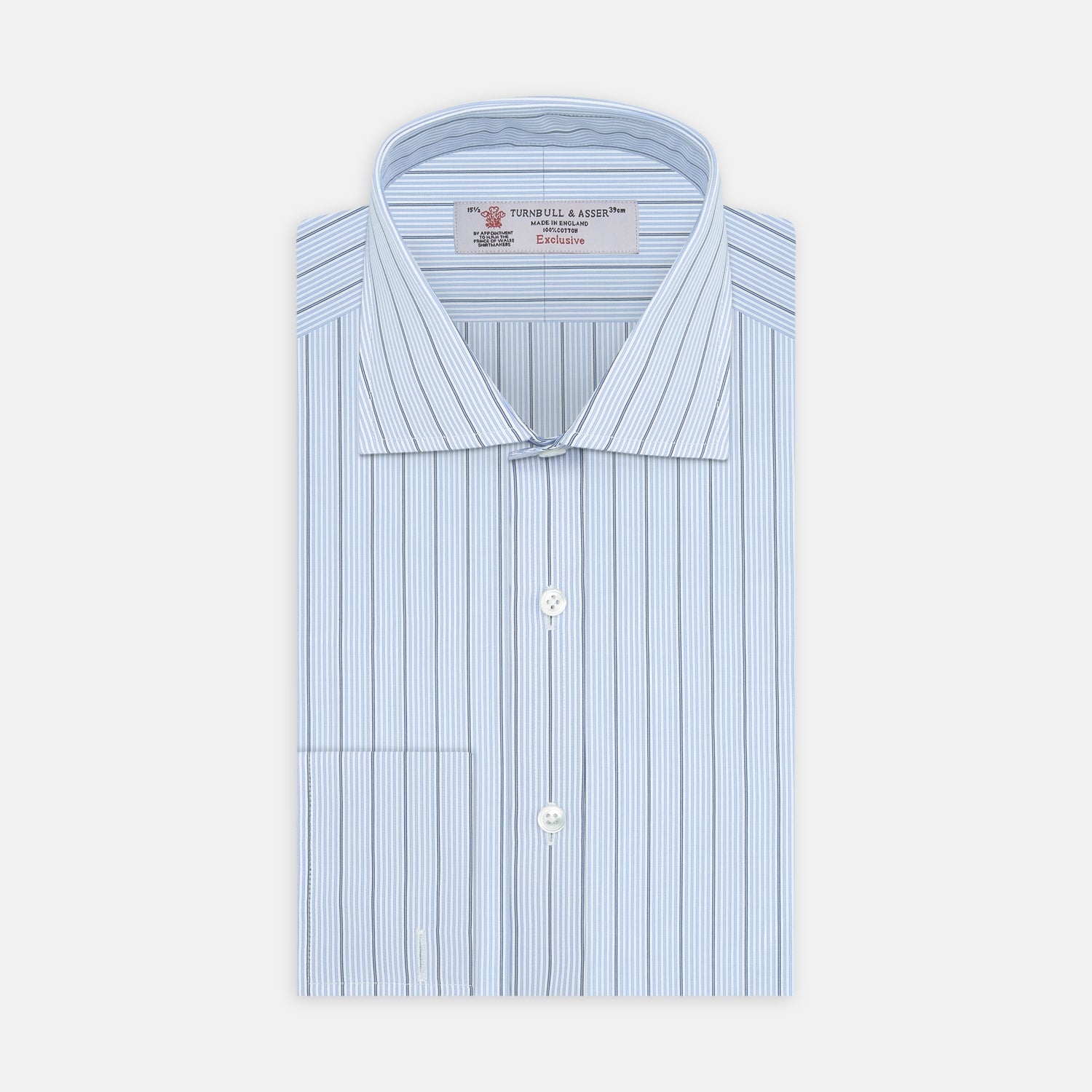 View 1 of product Sky Blue and Turquoise Pinstripe Shirt with Regent Collar and Double Cuffs