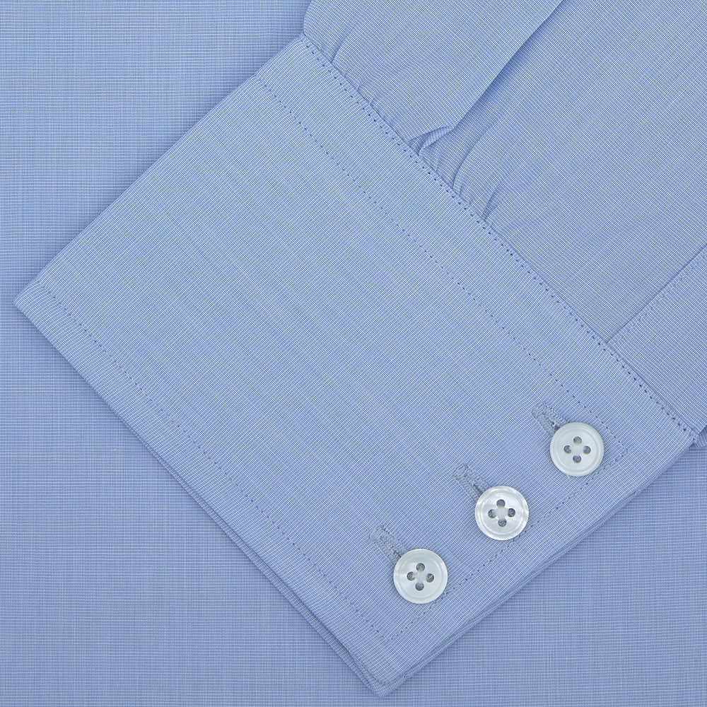 Light Blue End On End Shirt With Regent Collar &amp; 3 Button Cuffs