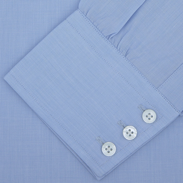 Light Blue End On End Shirt With Regent Collar & 3 Button Cuffs Image 3
