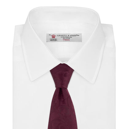 Burgundy Paisley Silk Tie Image 1