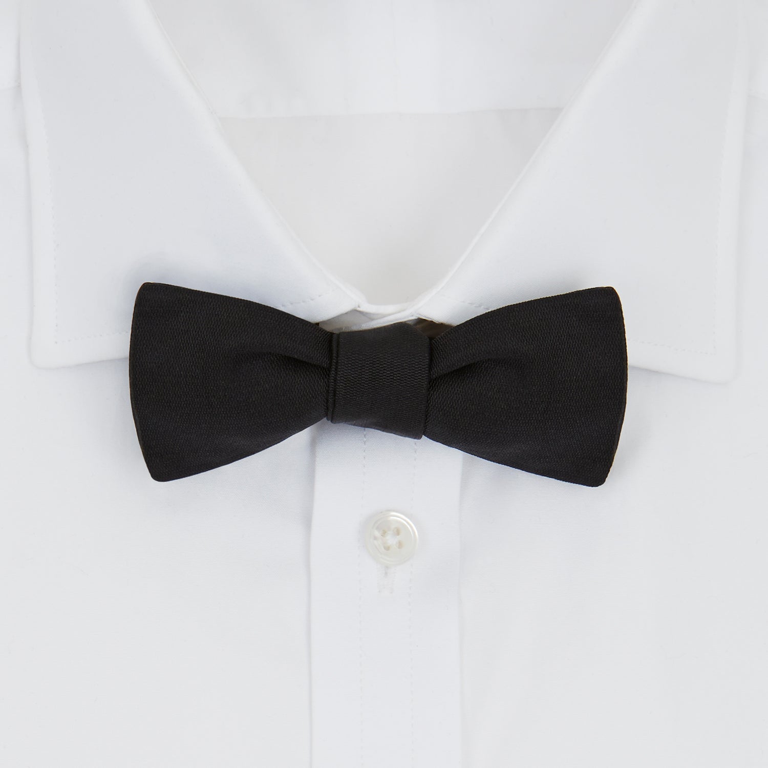 View 2 of product Black Narrow Silk Bow Tie