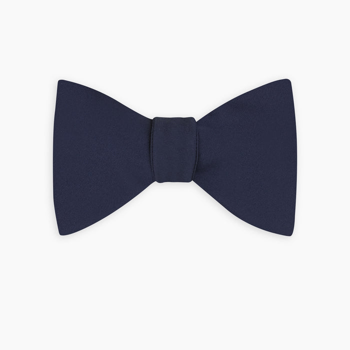Navy Satin Silk Bow Tie Image 4