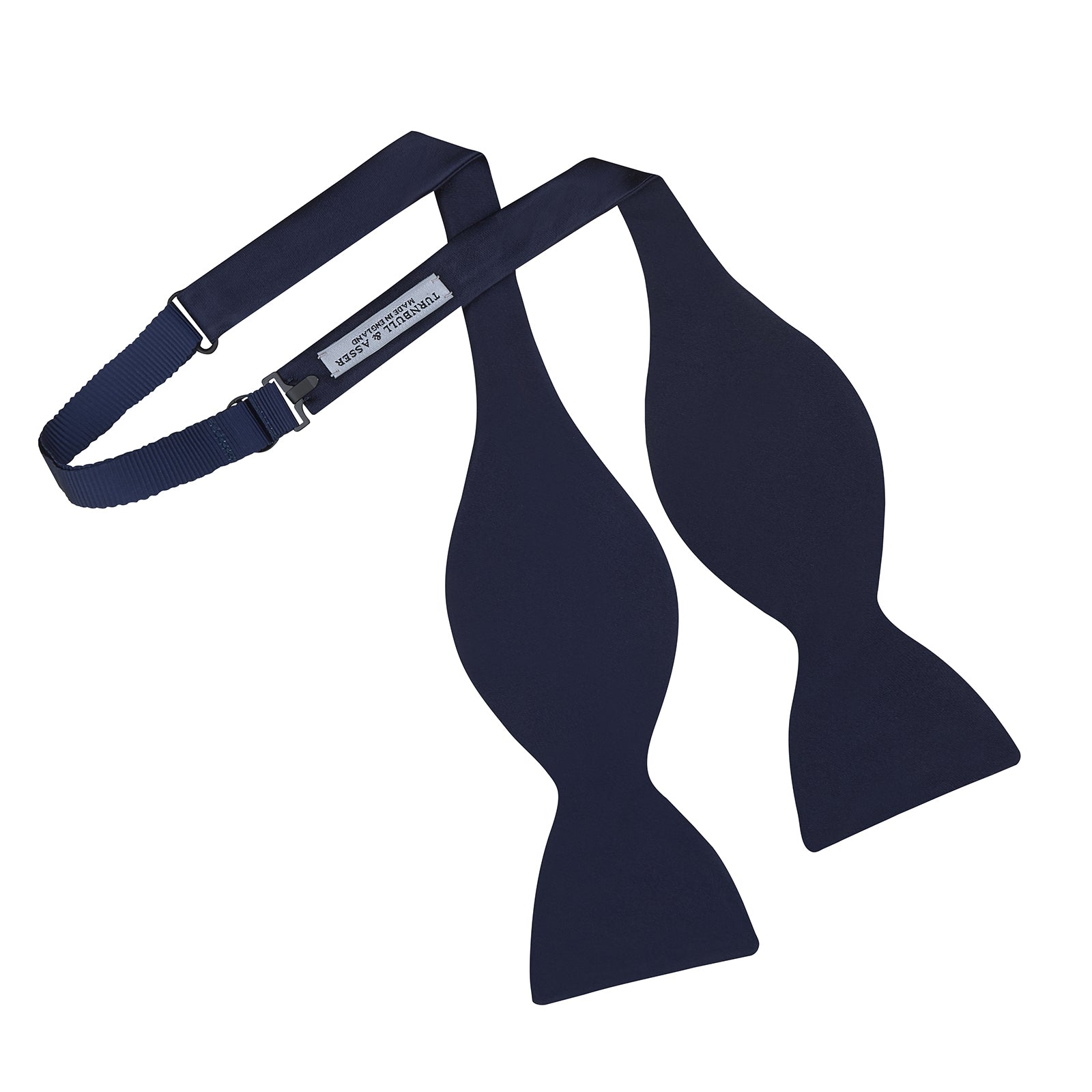 View 3 of product Navy Satin Silk Bow Tie