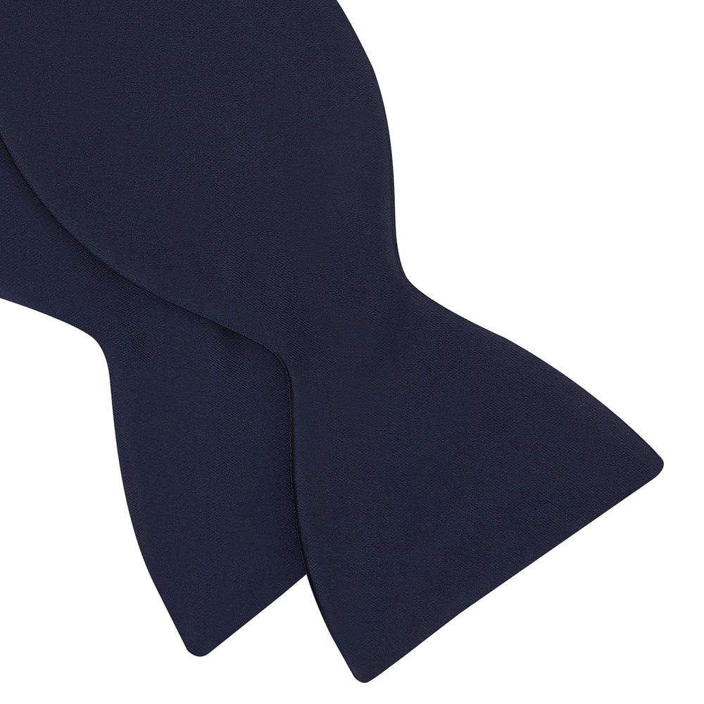 Navy Satin Silk Bow Tie