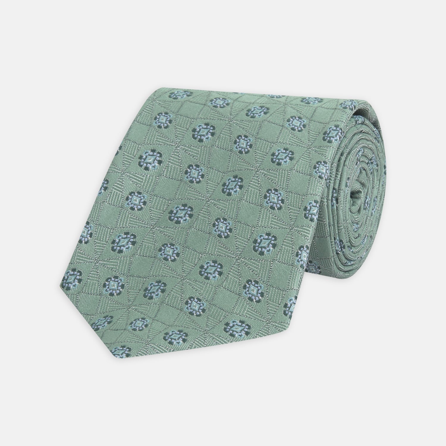 View 1 of product Green Star Flowers Silk Tie