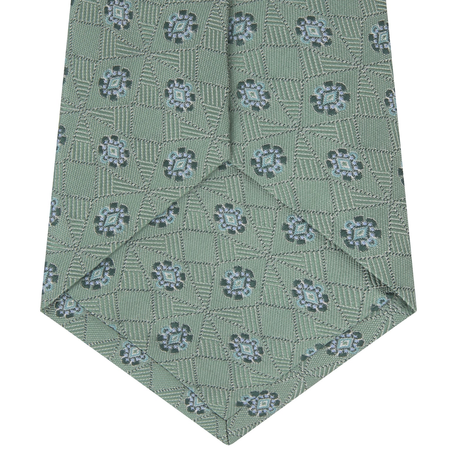 View 4 of product Green Star Flowers Silk Tie