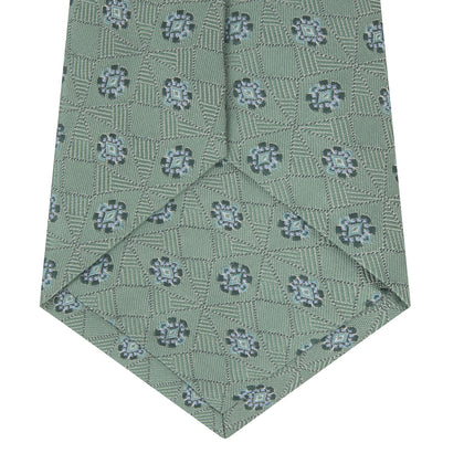 Green Star Flowers Silk Tie Image 3