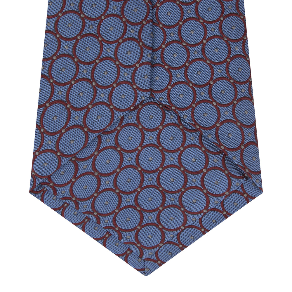 Turquoise and Burgundy Shield Silk Tie