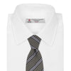 View 2 of product Grey Diagonal Stripe Cotton and Silk Tie