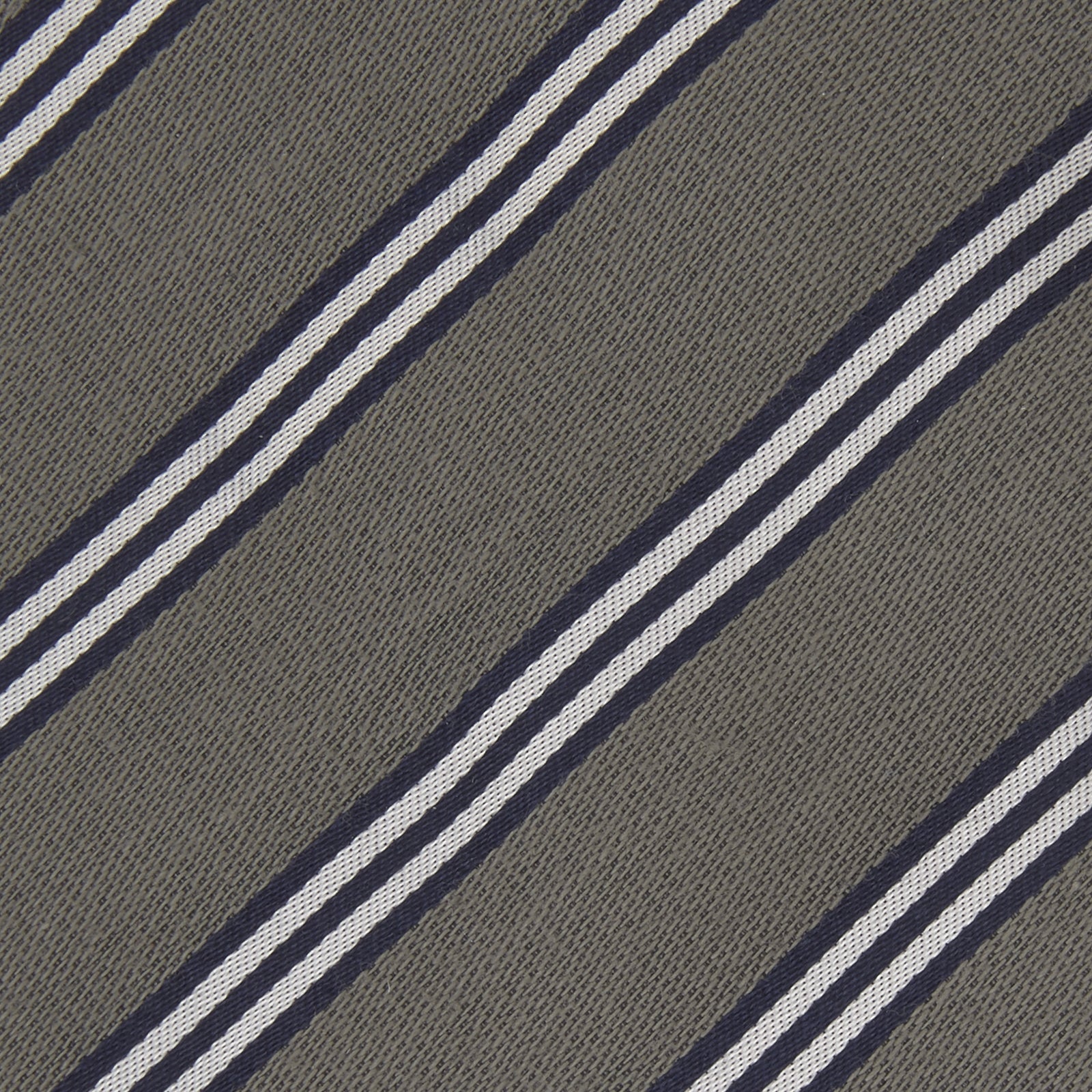 View 3 of product Grey Diagonal Stripe Cotton and Silk Tie