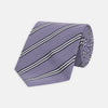 View 1 of product Lilac Diagonal Stripe Cotton and Silk Tie