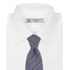 View 2 of product Lilac Diagonal Stripe Cotton and Silk Tie