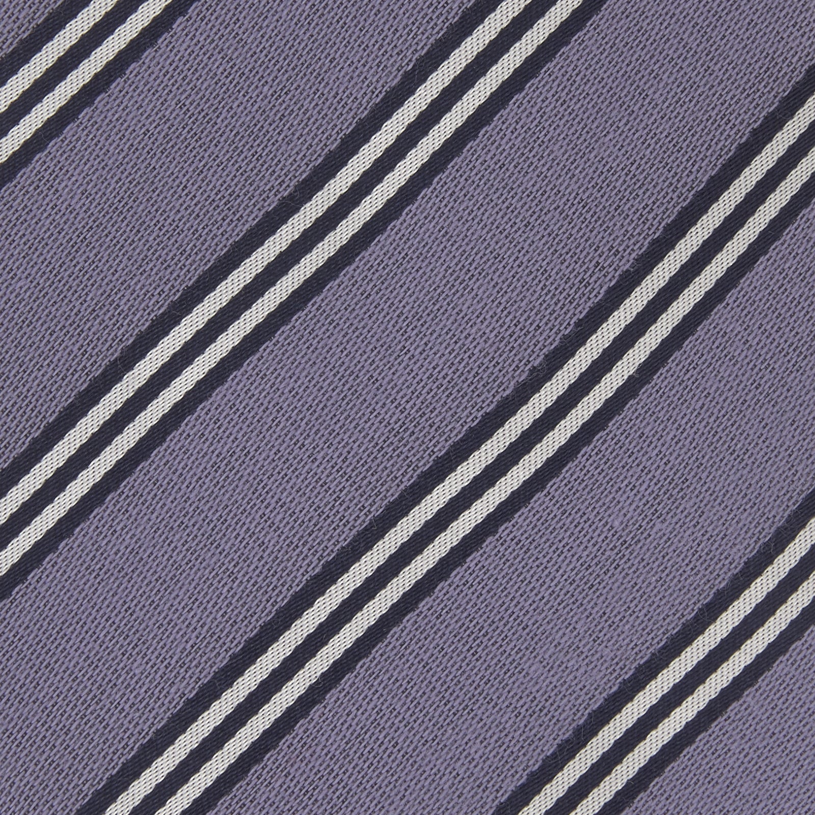 View 3 of product Lilac Diagonal Stripe Cotton and Silk Tie