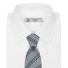 View 2 of product Powder Blue Diagonal Stripe Cotton and Silk Tie