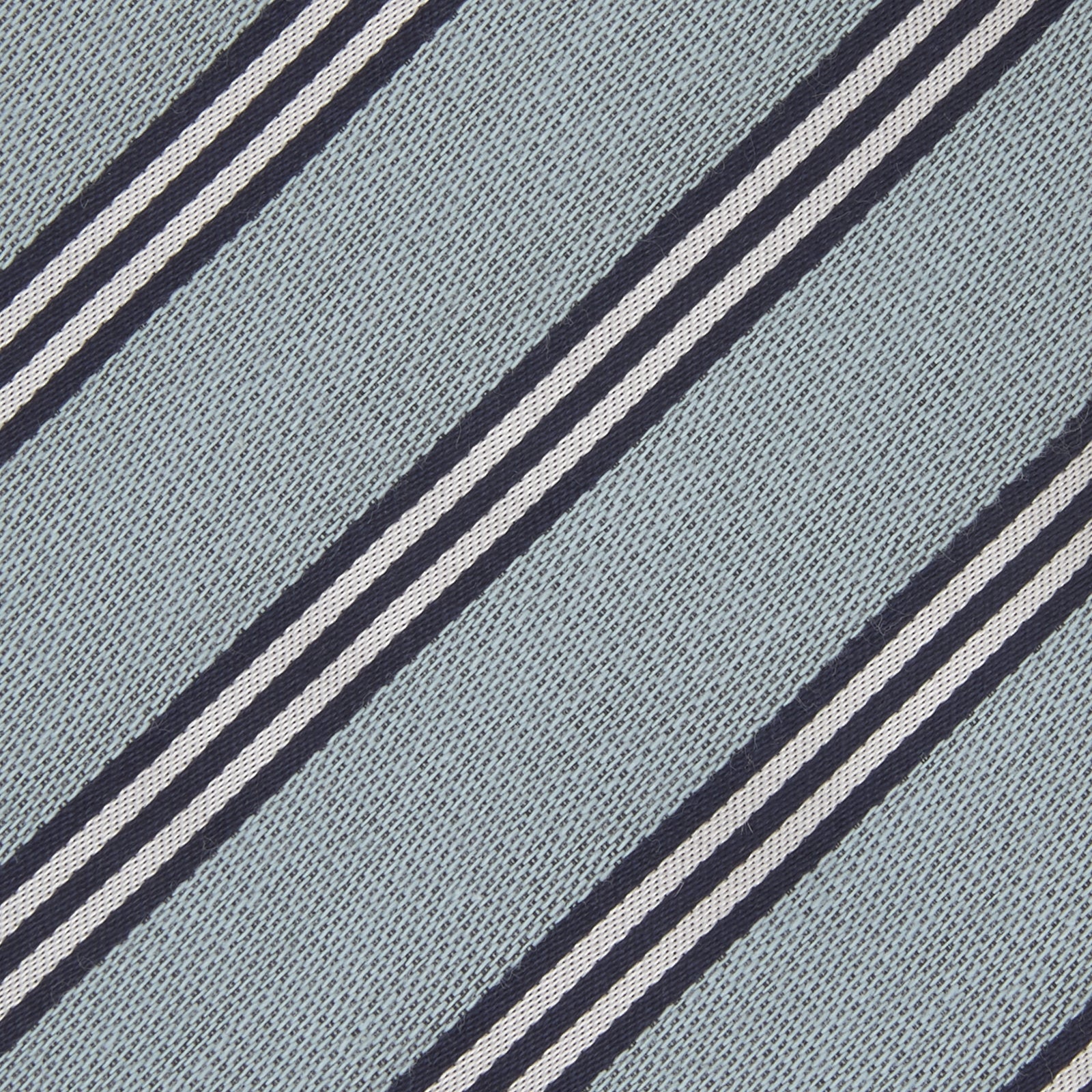 Powder Blue Diagonal Stripe Cotton and Silk Tie