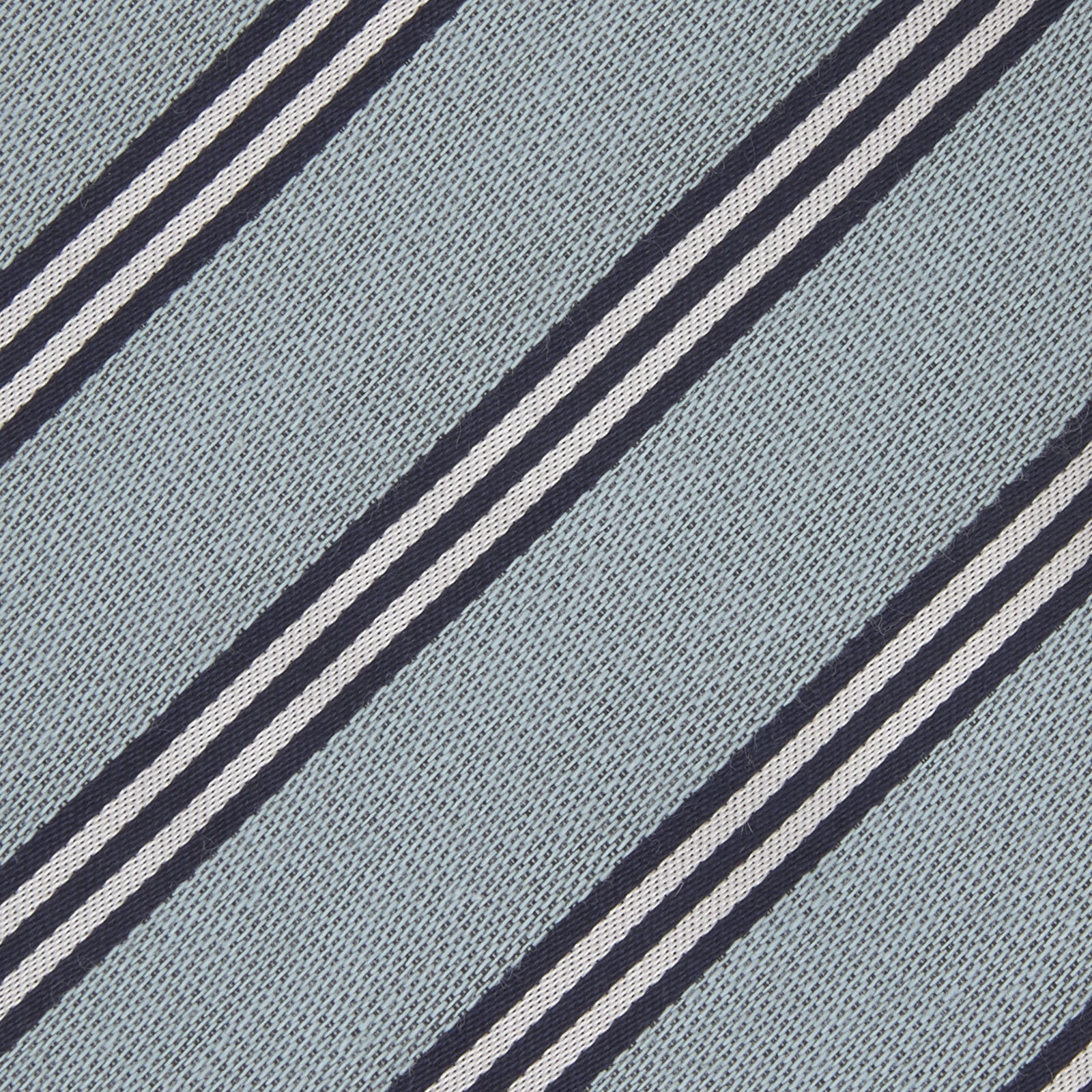 View 3 of product Powder Blue Diagonal Stripe Cotton and Silk Tie
